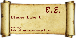 Blayer Egbert névjegykártya